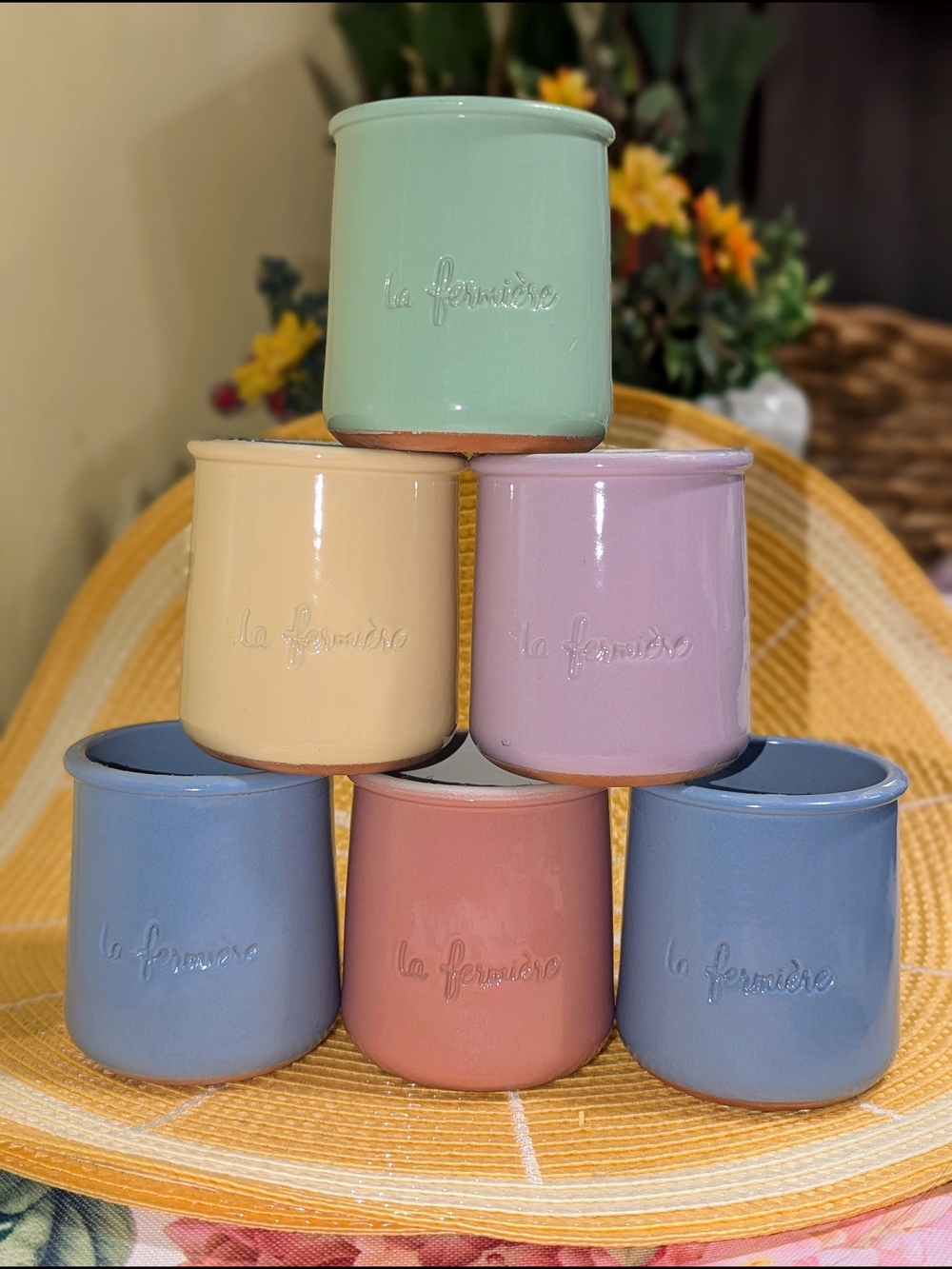 La Fermière Pastel Ceramic Cups - Set of 6